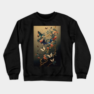 Butterfly, Traditional Eastern Asian Style Crewneck Sweatshirt